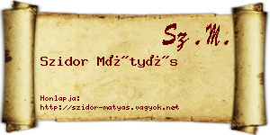 Szidor Mátyás névjegykártya